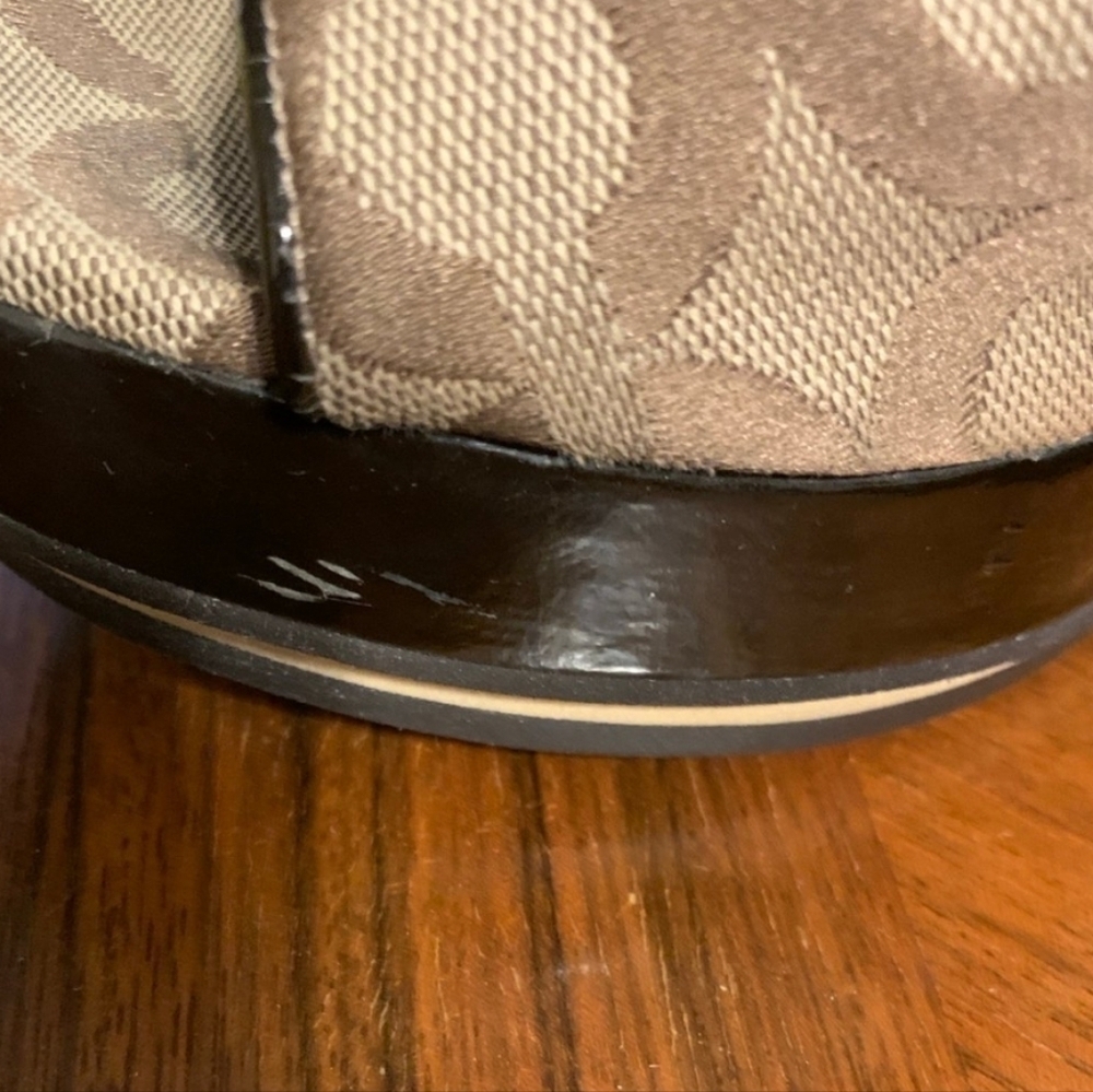 Coach Women's Brown Slide Sandals Wedge 3" Heel 9B - Picture 3 of 7